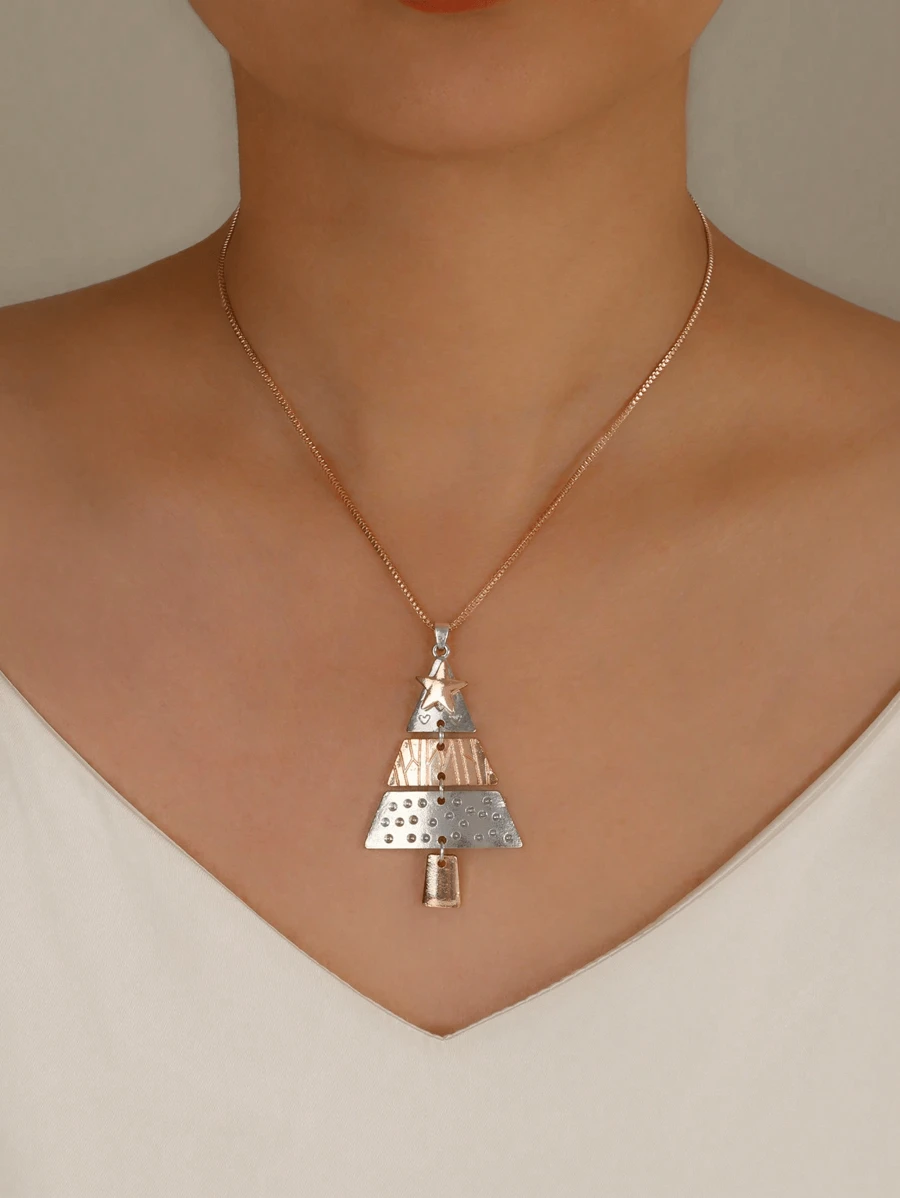 Dây chuyền mặt hình cây thông Noel, Thiết kế sáng tạo thời trang dành cho phụ nữ, Phụ kiện trang phục dự tiệc, Quà tặng Giáng sinh - Nhiều màu - Xem 1