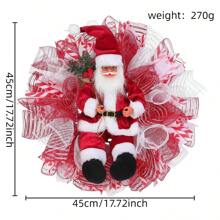 1 件，圣诞装饰人造花环，创意红色圣诞老人花环，用于楼梯扶手墙壁窗户圣诞装饰和节日派对道具吊坠，是一款必不可少的圣诞美丽花环 - 彩色 - 查看 2