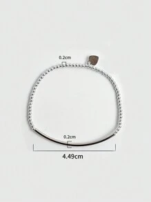 1 件优雅的 S925 纯银串珠和管状弹性手链，简约设计，多功能配饰礼物 - 原子 - 查看 3