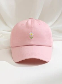 1 pieza Gorra de béisbol con bordado de margaritas, sombrero de sol ajustable y transpirable para golf para mujer, sombrero de sol de ala curva de moda para hombre, adecuado para todas las temporadas, uso en exteriores
