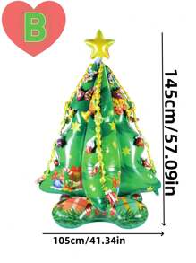 1 件圣诞铝箔气球，圣诞树形气球，DIY 堆叠圣诞树气球，适用于圣诞派对装饰、新年装饰气球、摄影道具、节日派对用品 - 彩色 - 查看 12