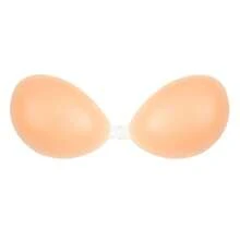 1 Pair Adhesive Bra Invisible Sticky Strapless Push Up Backless Reusable Silicone Covering Nipple Bras - Apricot - View 12