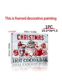 1 件冬季裝飾熱巧克力棒,聖誕房間裝飾,熱可可棒派對牆壁藝術,室內聖誕牆壁藝術,農舍裝飾,無框帆布印刷品 - 彩色 - 查看 16