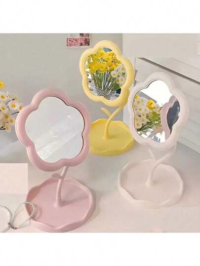 1 件装桌面化妆镜，向日葵形状，适合女孩，可拆卸，高清化妆家居浴室装饰秋季装饰化妆品收纳浴室配件返校