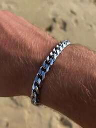 1st rostfritt stål länkkedjearmband, hiphoptillbehör för män, coola modesmycken för par, fars dag, jul, tacksägelse, födelsedag, julklapp Alla hjärtans dag