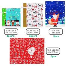 20 túi đựng quà rút dây ngày lễ, 20 túi đựng quà bằng giấy bạc Giáng sinh, túi đựng quà tặng tiệc Giáng sinh (Lớn, vừa, nhỏ) - Nhiều màu - Xem 2