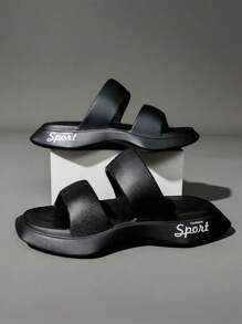 女士时尚百搭休闲一脚蹬凉鞋，轻便、防滑、防水、快干、易清洁，适合街头、旅游、运动、日常穿着 - 黑色 - 查看 2