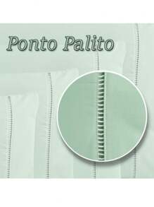 Kit 06 Pillowcases Percale 200 Threads Cotton Stick Stitch Pillow - 綠色 米色 藍色 - 查看 4