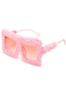 1pc Fashionable Furry Square Frame Glasses, Funny Furry Glasses For Masquerade Party & Decoration - Multicolor - View 7
