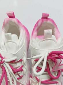 Unisex Kids' Fashionable & Cute Star Pattern Low Top Sneakers With Ombre Design, Durable & Non-Slip, All Seasons