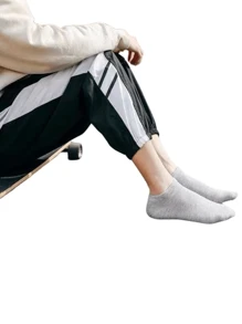 9/15 pares de calcetines de media caña para hombres, calcetines suaves y transpirables adecuados para uso diario para hombres y mujeres, calcetines de media caña unisex simples y cómodos