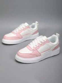 Damskie proste, modne, płaskie trampki, codzienne buty sportowe na świeżym powietrzu