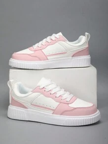 Damskie proste, modne, płaskie trampki, codzienne buty sportowe na świeżym powietrzu