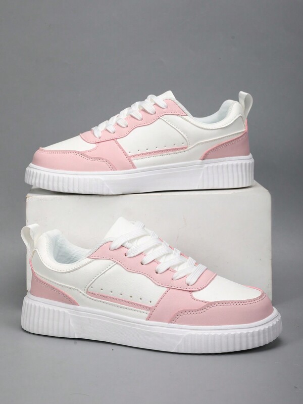 Damskie proste, modne, płaskie trampki, codzienne buty sportowe na świeżym powietrzu