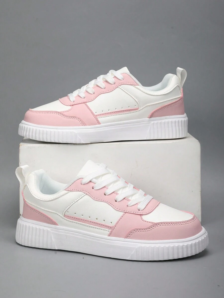 Damskie proste, modne, płaskie trampki, codzienne buty sportowe na świeżym powietrzu