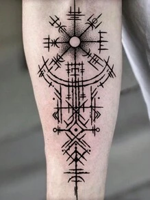 STARTTOOS Viking Compass Temporary Tattoo, Waterproof - Black - View 4