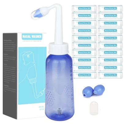 Nässköljningssystem-300 ml 10 oz nästvättflaska med nästvättssaltpaket