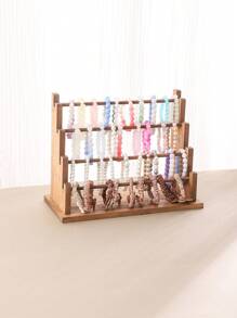 胡桃木色木制展示架，用于手镯、手表、珠宝、项链架、零售摊位组织者 - 黑胡桃色 - 查看 6