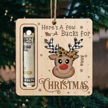 定制圣诞饰品 - 木制饰品、圣诞吊坠、木制钱包、适合圣诞节、麋鹿形状钱包、定制饰品、个性化饰品、适合家庭、派对 - 1 件 - 彩色 - 查看 11