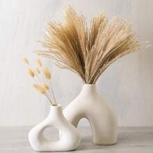 Bộ 2 bình gốm đen cho phong cách trang trí Bohemian tối giản hiện đại, bình tròn mờ hình bánh rán cho cỏ Pampas - Hoàn hảo cho phòng khách, bàn ăn, phòng làm việc, phòng ngủ, lối vào, kệ trang trí, bệ điều khiển - Nhiều màu - Xem 12