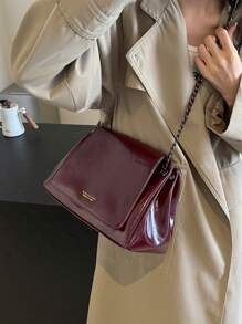 Túi đeo vai nữ mùa Thu/Đông mới, túi xách tay phong cách retro thường ngày, túi đeo chéo màu đỏ tía cao cấp thời trang, túi xách tay hợp xu hướng mới nhất, túi đi học, túi xô mềm nhẹ và tiện dụng, thích hợp làm quà tặng, có thể dùng khi đi mua sắm, hẹn hò, công tác và sử dụng hàng ngày. - Màu Đỏ Sâu - Xem 3