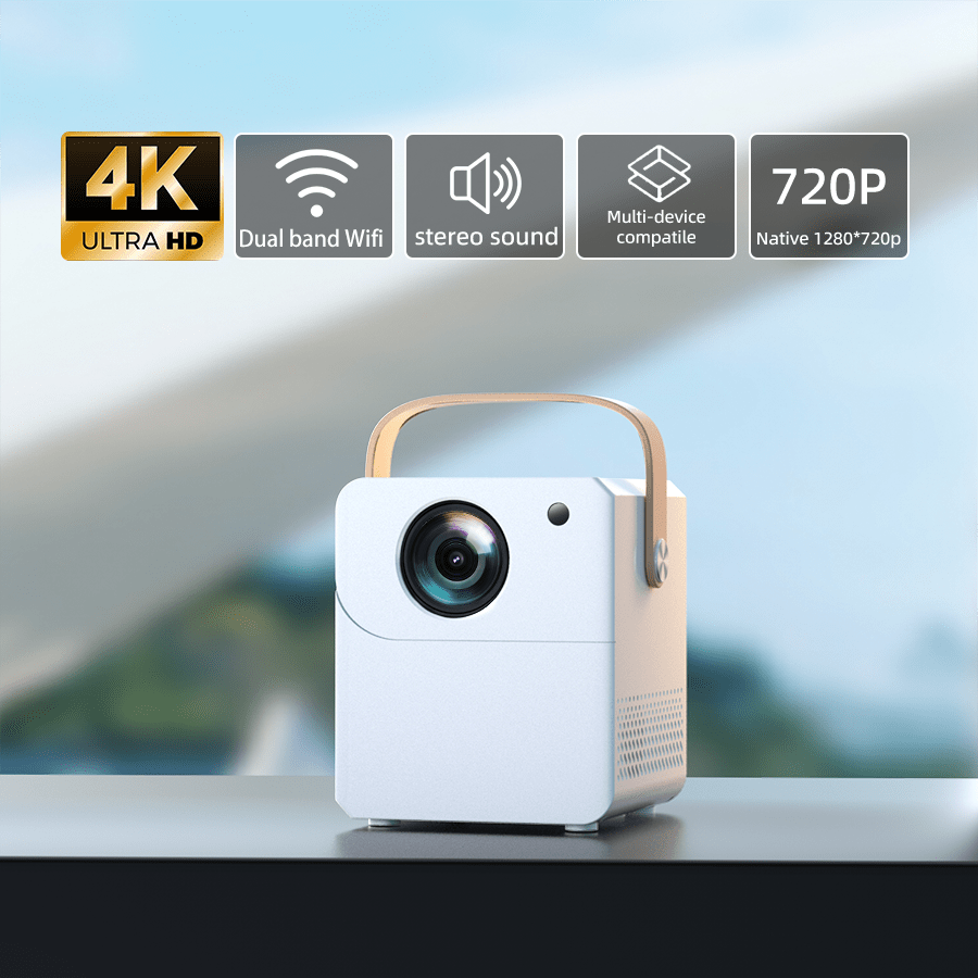 Nuovo proiettore 4K Ultra HD 5G per uso domestico 2025, multifunzionale, per una visione immersiva, supporta connessione WiFi a smartphone Android e Apple, proiezione diretta su parete bianca, adatto per casa cinema, karaoke, gaming, corsi online, camera da letto, dormitorio, supporta connessioni HD e USB, correzione automatica della distorsione, sistema Android integrato con numerose applicazioni, sistema audio integrato, proiezione all'aperto, regalo per Natale e San Valentino