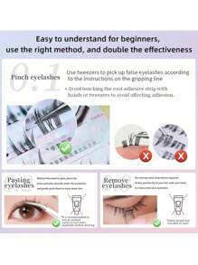 80 pièces Faux cils en poils de vison artificiel faits à la main, style L, 0,07 mm, 11-14 mm, réutilisables sans colle - Maillard - Boucle épaisse, bouclée, fine, aspect naturel pour tous les jours, noir, convient aux débutants pour un usage quotidien
