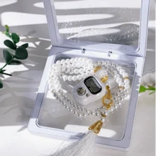 1 Set de Anillo Contador de Oración con Rhinestones, Cuentas de Tasbih Musulmán y Pulsera de Tasbih - Multicolor - Ver 4