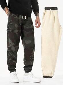 New Thick Velvet Loose Casual Fashion Camouflage Cargo Pants For Men