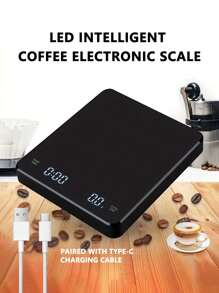 1 件易于使用的咖啡电子秤，具有高精度、LED 显示值、多种计量单位转换功能。咖啡冲泡时间和数量，让您享受咖啡冲泡过程。测量高达 3000G，精确到 0.1G。