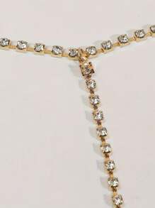 跨境畅销女士水钻长项链、性感内衣首饰、沙滩比基尼胸部首饰配饰 - 金色 - 查看 7