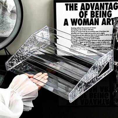 Cutie de depozitare transparentă lărgită, cu unduințe de apă, suport multi-strat pentru cosmetice, tavă pentru lac de unghii, fard de pleoape, suport de depozitare pentru comodă, cutie de depozitare multifuncțională pentru instrumente de machiaj, genți, geantă de machiaj, toaletă, călătorie, geantă de machiaj, depozitare, organizator de machiaj, genți de machiaj, geantă de toaletă, organizator de birou, geantă pentru cosmetice, husă de machiaj, organizator de machiaj, accesorii de toaletă, husă de machiaj, genți de machiaj, cutie de bijuterii, husă, suport pentru pensule de machiaj, suport pentru pensule, organizator de parfum, geantă tip husă