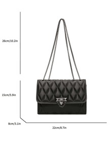 New High-Quality Fashionable Chic Shoulder Small Square Bag With Chain Strap Crossbody Bag, Casual PU Leather Solid Color Quilted Evening Bag, Lightweight Office Commuter Handbag & Purse, Outdoor Travel Vacation Mobile Phone Coin Wallet,Pumpkin,Autumn,Halloween,Fall,Christmas,Thanksgiving,Festival,Cyber Monday,Holiday,Gift,New Year,Snow,Winter,Warm,End-Of-Year,Party,Hand Bags For Women,Purses And Bags,Carteras Para Mujer,Handbags,Purse For Woman,Bags And Purses,Hand Bag,Women Purse,Big Purse,Cute Bags,Pink Purse,Shoulder Bags,Cartera Para Mujer Elegante - 黑色 - 查看 10