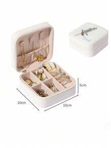 Hộp đựng trang sức cầm tay đơn giản, có khóa kéo, phiên bản Hàn Quốc, hộp đựng nhẫn, bông tai, lật để dễ dàng mang theo các phụ kiện nhỏ, trang sức cao cấp, bông tai, vòng cổ, hộp đựng nhẫn, hộp đựng trang sức lật di động, hộp đựng đồ trang sức mini bằng da kiểu dáng cho bé gái, hộp đựng đồ trang sức dễ mang theo nước tiểu, hộp đựng nhẫn trang sức - Nhiều màu - Xem 4