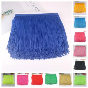 2 Yards Tassel Fringe Trim Lace For Sewing Accessories 19cm Width Trimmings Tassels Latin Dance Clothes Fringes DIY Apparel Supplies Arts Crafts Home Garden