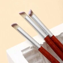 3 件装指甲刷渐变色刷笔斜圆头渐变闪光红木指甲扇形 - 紅木色 - 查看 4