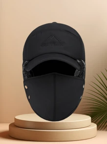 1 件成人男士保暖护耳帽，保暖内衬防风冬季户外骑行滑雪帽，刺绣街头休闲百搭冬季服装