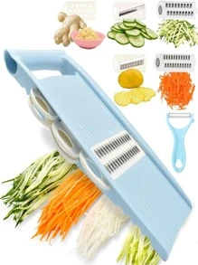 Set de 5/7/8 piezas, Picador de vegetales, Cortador de frutas multifuncional, Rallador manual de alimentos, Cortador de vegetales, Cortador con recipiente, Picador de cebolla, Rallador de patatas para el hogar, Artículos de cocina, Utensilios de cocina