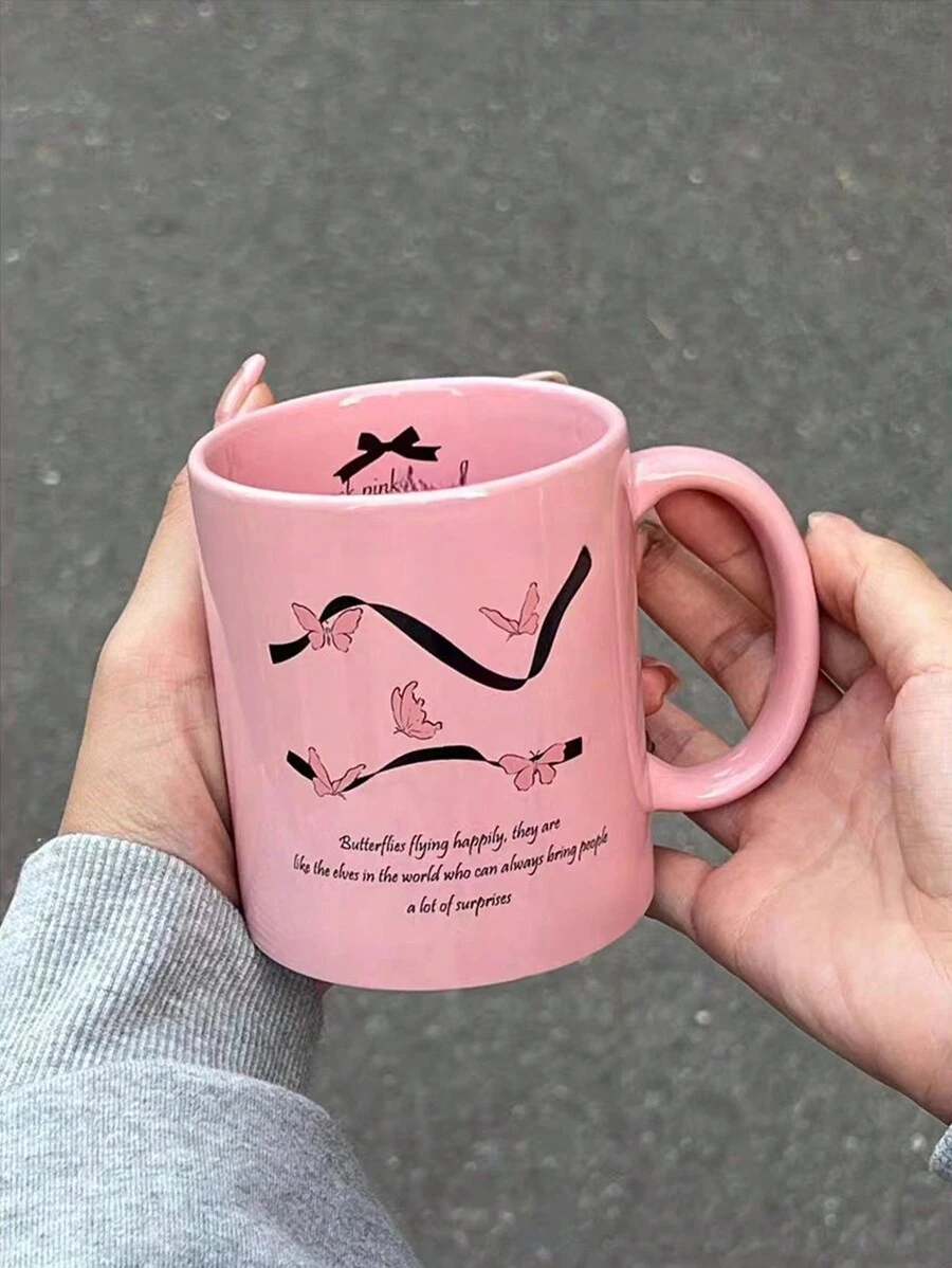 1 cốc cà phê bằng gốm sứ phong cách bướm và ruy băng, cốc gốm đa chức năng 11oz, lý tưởng để đựng nước trái cây, sữa, cà phê - Quà tặng sinh nhật và ngày lễ hoàn hảo cho gia đình, quà tặng cho anh ấy, cốc vui nhộn, thích hợp làm cốc cà phê trà chiều tại văn phòng, thích hợp làm cốc sữa ăn sáng tại nhà, cốc đựng đồ uống lạnh, cốc, cốc nước, cốc trà sữa, cốc bia, chất liệu gốm sứ có thể tái sử dụng, cũng thích hợp làm quà tặng sáng tạo cho bữa tiệc. - nhiều màu - Xem 1