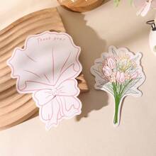 Set de 3 tarjetas de regalo con diseño floral romántico, tarjeta elegante de agradecimiento escrita a mano para cumpleaños, Día de San Valentín - Multicolor - Ver 5