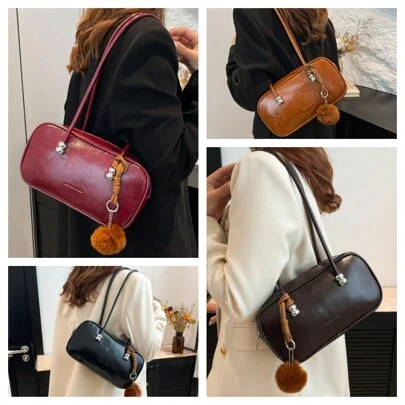 Women's Casual Pillow Shoulder Bag – Minimalist Slouchy Hobo Purse, Soft Textured Crossbody Bag For Everyday Use, Lightweight Stylish Handbag With Adjustable Strap