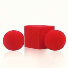 3pcs Sponge Magic Set - Round Transforming Square Sponge Deformation, Close-Up Magic Performance Props, Stage Performance Accessories - Burgundy - View 1