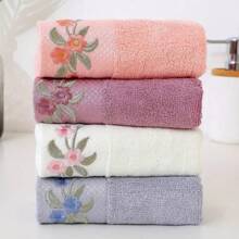 Bộ 4 khăn tắm siêu thấm hút, nhanh khô - Vải dệt kim 100% Polyester, mềm mại và thoải mái, không phai màu, không rụng lông, trang trí phòng tắm gia đình mùa thu, trang trí trở lại trường cho tiệm làm đẹp, phòng tắm gia đình - nhiều màu - Xem 1