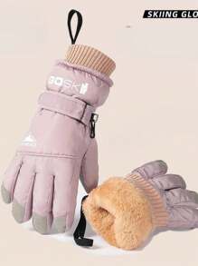 1 Cặp Găng tay trượt tuyết thiết kế hình chữ V in phong cảnh núi non cho nam, chống gió, chống thấm nước, cách nhiệt, lót nhiệt để giữ ấm và thoải mái khi chơi thể thao mùa đông và hoạt động ngoài trời - Nhiều màu - Xem 8