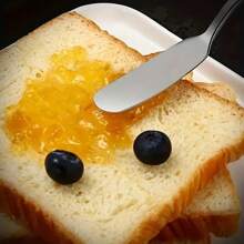 2 件不锈钢黄油刀套装，多功能奶油和奶酪涂抹刀，果酱黄油糖霜刀，适用于厨房和餐厅 - 銀色 - 查看 10