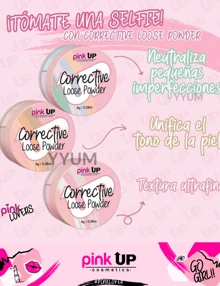 Polvo corrective Loose powder Pink Up ORIGINAL POlvo suelto correctivo 3 tonos