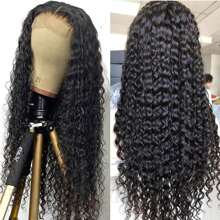 PAZAT Water Wave 4*4 5*5 Glueless Wig Put On And Go No Glue Deep Wave Lace Front Wigs 13x4 HD Transparent Lace Front Wigs Human Hair 200 Density Wet And Wavy Wigs For Women Curly Lace Front Wigs Pre Plucked With Baby Hair Natural Color Short Bob Wigs(6inch)