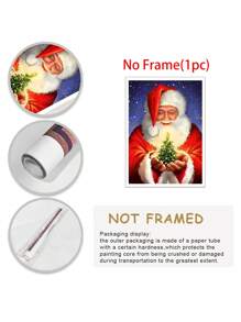 1 件帆布藝術印刷品,聖誕老人海報,藝術品壁畫,客廳家居牆壁裝飾,無框,節日禮物