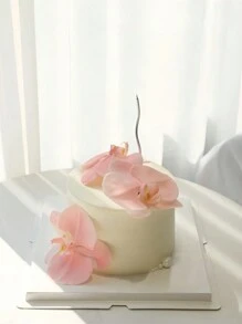 3pcs/6pcs, Butterfly Orchid Cake Toppers, Artificial Flower Cake Toppers, Realistic Touch Flowers, Wedding Birthday Party Decoration, DIY Accessory - Pink - View 9