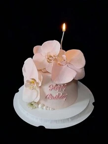 3pcs/6pcs, Butterfly Orchid Cake Toppers, Artificial Flower Cake Toppers, Realistic Touch Flowers, Wedding Birthday Party Decoration, DIY Accessory - Pink - View 8